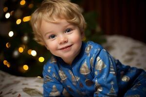 Smiling child in festive attire photo
