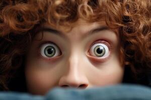 Curious child with wide eyes photo