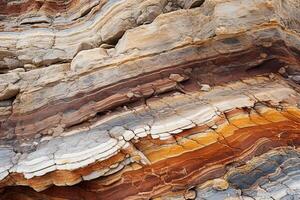 Weathered rock formations with intricate patterns and textures photo