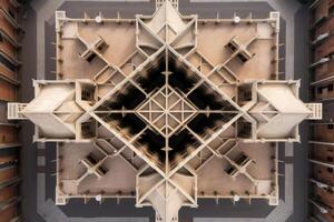 Intricate architectural design with geometric patterns photo