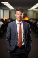 Confident businessman in a suit and tie photo