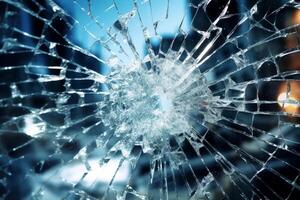 Shattered glass texture with abstract patterns photo