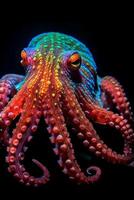 Vibrant and colorful octopus with unique patterns photo
