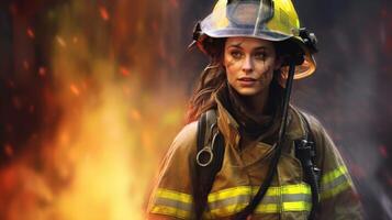 firefighter in action during emergency response photo