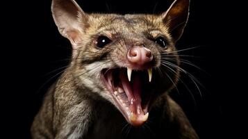 Fierce wild animal with sharp teeth and claws photo