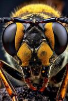 Extreme close up of a large insect with detailed features photo
