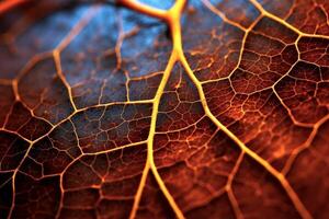 Intricate patterns of a dried leaf photo