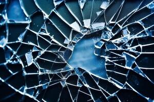 Shattered glass texture with abstract patterns photo