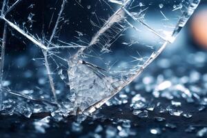 Shattered glass texture with abstract patterns photo