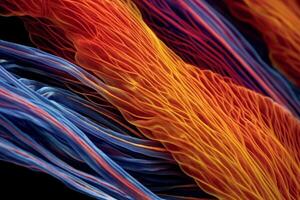 Vibrant abstract texture with flowing fibers photo