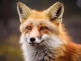 Closeup portrait of a beautiful red fox photo