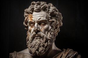 Dramatic portrait of an ancient greek philosopher photo