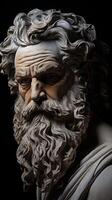 Dramatic portrait of an ancient philosopher photo