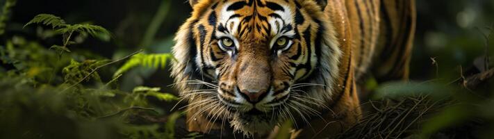 Powerful tiger in the jungle photo