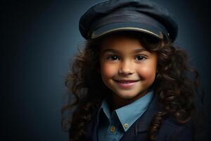 Smiling young girl in uniform photo