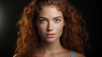 Captivating Redhead with Piercing Green Eyes photo