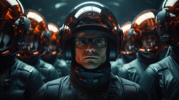 Astronaut in futuristic spacesuit photo