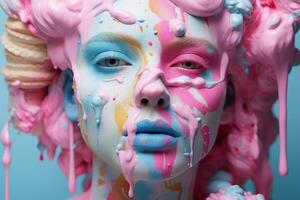 Vibrant and abstract face painting photo