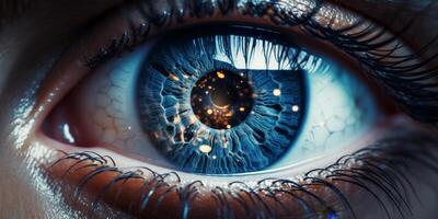 Captivating close up of a human eye photo