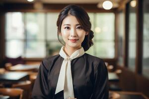 elegant asian woman in formal business attire photo