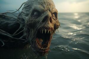 Terrifying deep sea creature with sharp teeth photo