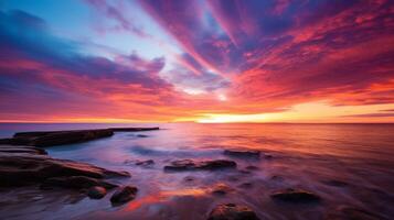 Breathtaking sunset over the ocean photo