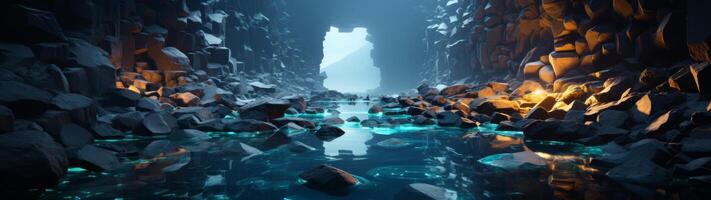 Enchanting Underwater Cave Landscape photo