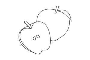 illustration continuous Apple fruit single line art design vector