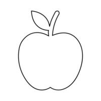 One continuous line drawing of Apple fruit linear style Hand drawn minimalism design vector