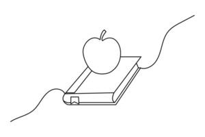 Simple illustration of Apple continuous single line art vector