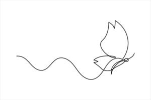 Simple illustration of Butterfly continuous single line art vector