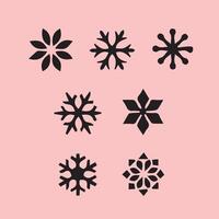 Collection of Unique Black Snowflake vector