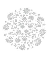 Minimalist Black Icons of Flowers with Circular Stems and Geometric Shapes vector