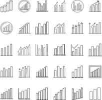 Collection of Bar Charts, Graphs, and Data Visualizations vector