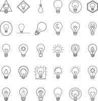 Lightbulb Icons Diverse Designs, Ideas, Energy, and Innovation vector