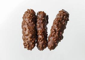 Chocolate ice creams isolated on white background photo