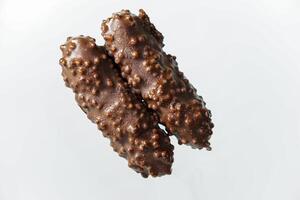 Chocolate ice creams isolated on white background photo
