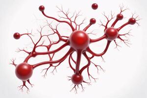 3D rendering of a red abstract network. photo
