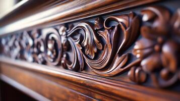 Exquisitely Carved Wooden Detail photo