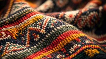 Close-up of Vibrant Knitted Pattern photo