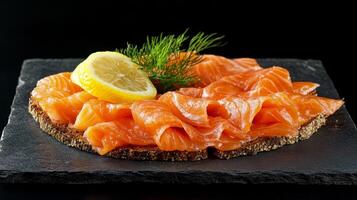 Smoked Salmon Sandwich with Lemon and Dill photo