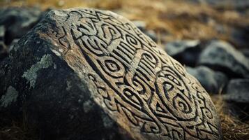 Intricate Carvings on a Stone photo