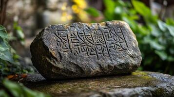 Intricate Carvings on a Stone photo