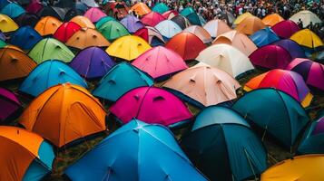 Colorful Tents at a Summer Festival photo