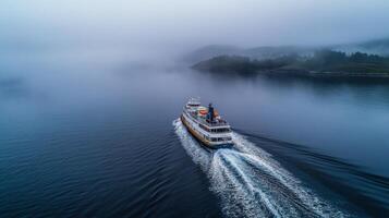Ferry on a Misty Sea - Scenic Voyage photo