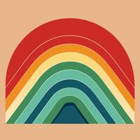 Vintage rainbow layers with geometric forms design for creative uses with vibrant retro colors and dynamic styles. vector