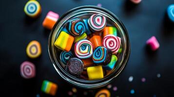 Colorful Candies in a Glass Jar photo