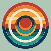 Abstract retro design with layered circles design for creative uses with vibrant retro colors and dynamic styles. vector