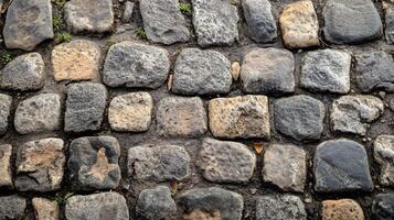Vintage Cobblestone Pavement Texture photo
