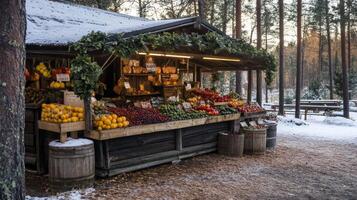 Winter Farmers Market with Fresh Produce photo